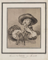 KG 01322
<br/>
Man met grote hoed en handschoen
<br/>
<em>Prestel, Johann Gottlieb (1739-1808)</em>